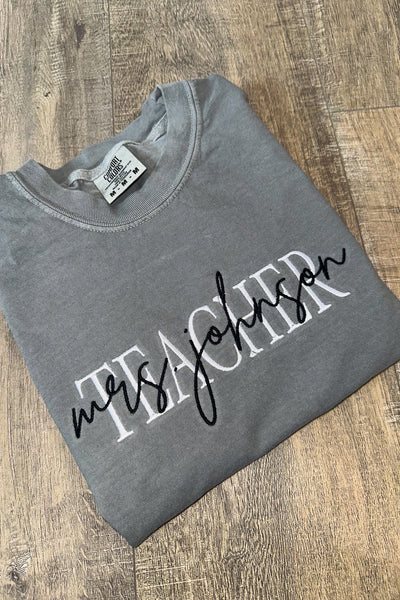 CUSTOM EMBROIDERED TEACHER SWEATER