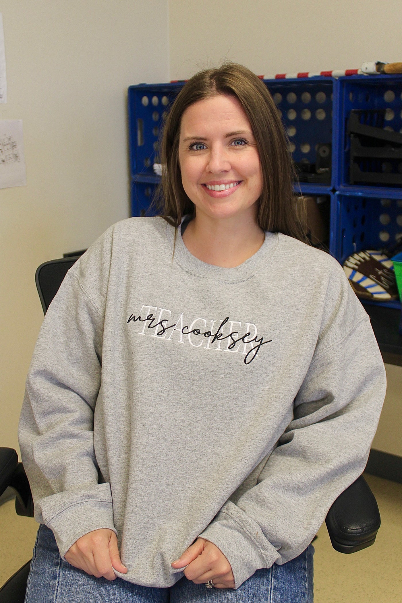 CUSTOM EMBROIDERED TEACHER SWEATER