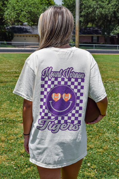 CUSTOM CHECKERED SMILEY FACE TEE