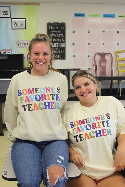 SOMEONE'S FAVORITE TEACHER GRAPHIC SWEATER
