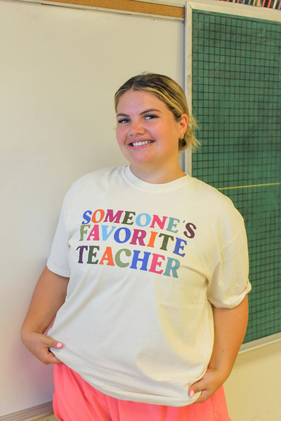SOMEONE'S FAVORITE TEACHER GRAPHIC SWEATER