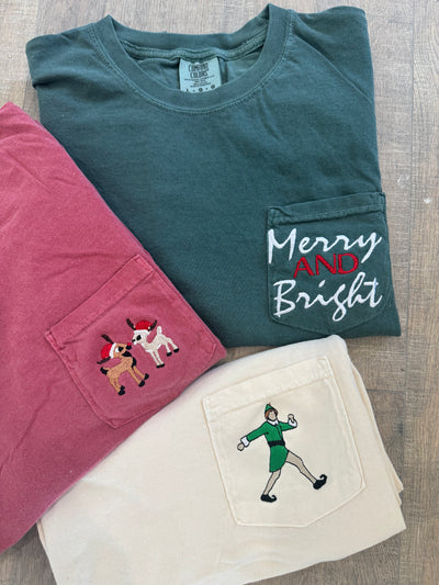 BUDDY EMBROIDERED POCKET TEE
