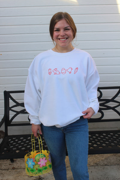 EMBROIDERED EASTER THINGS SWEATER