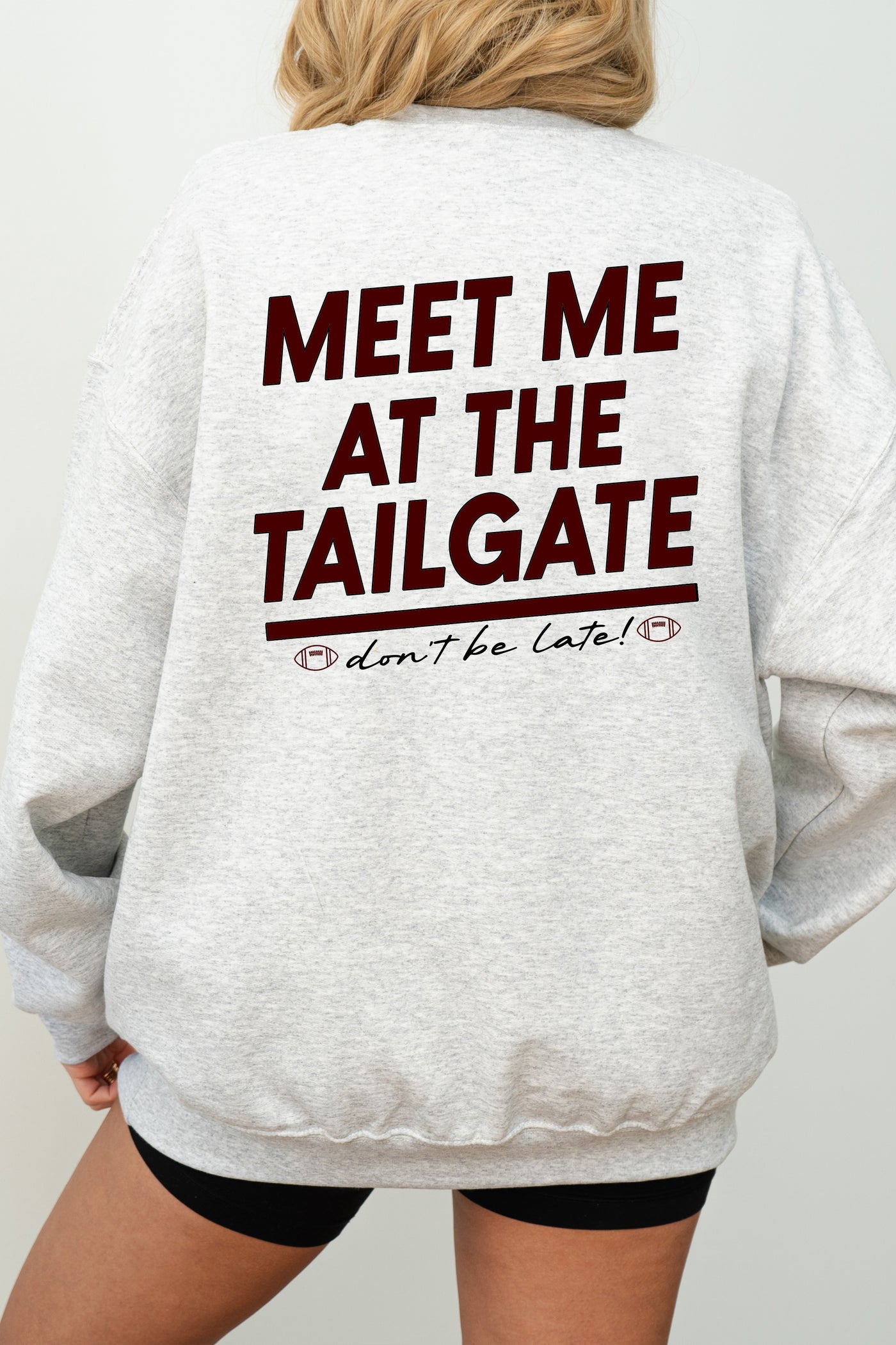 CUSTOM MEET ME AT THE TAILGATE GRAPHIC SWEATER
