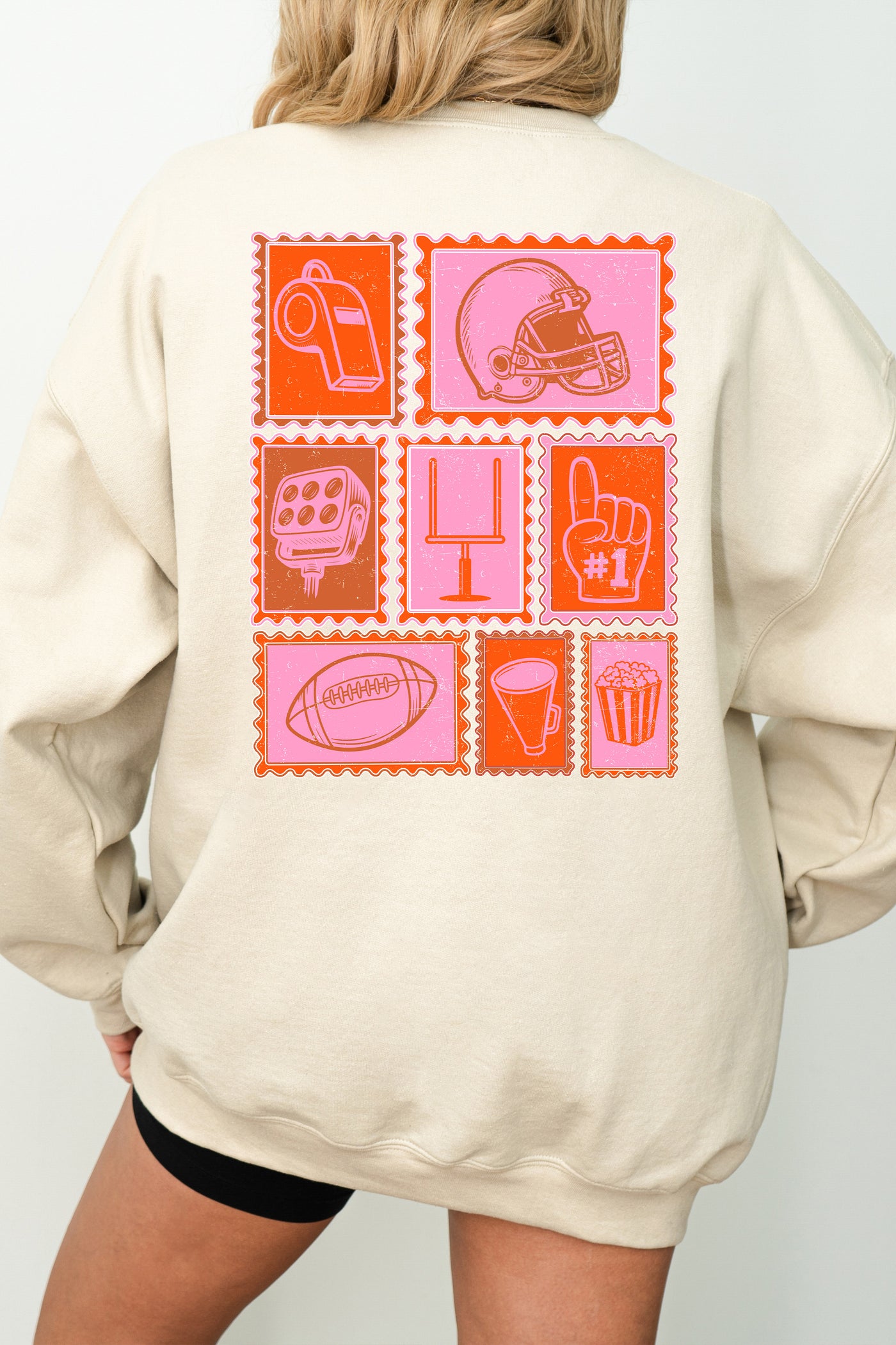 FOOTBALL COLLAGE GRAPHIC SWEATER