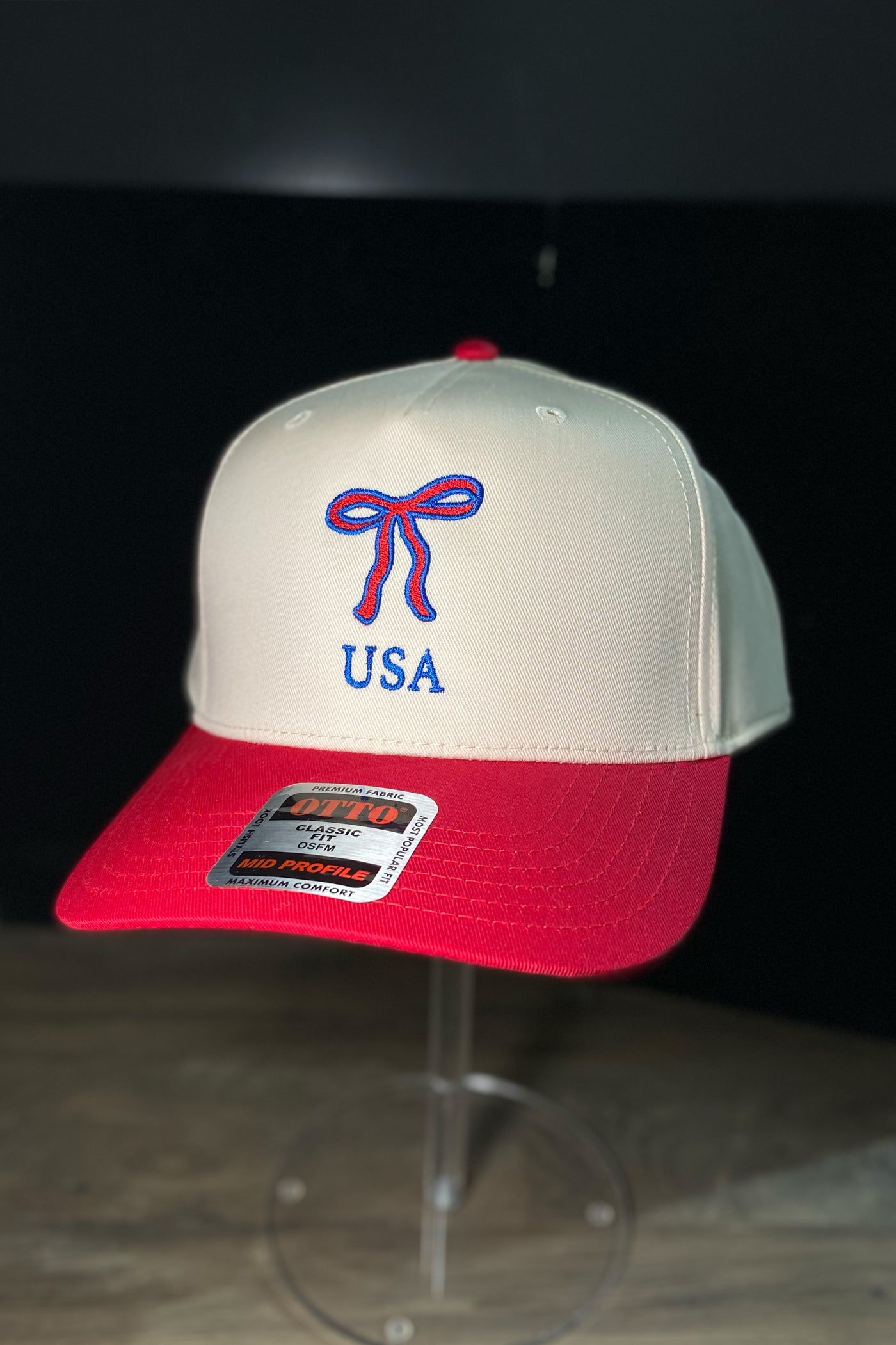 USA BOW EMBROIDERED TRUCKER