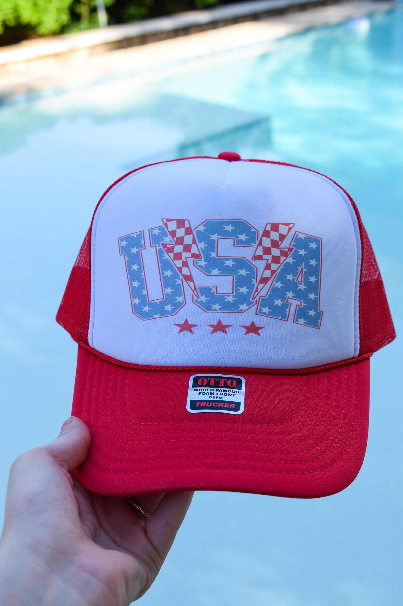USA LIGHTENING BOLT TRUCKER HAT