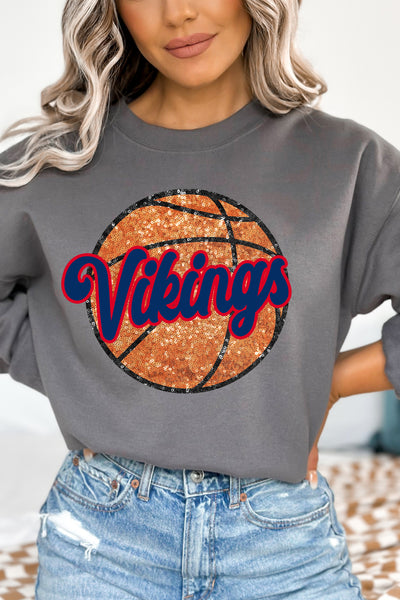 CUSTOM FAUX SEQUIN BASKETBALL SWEATER